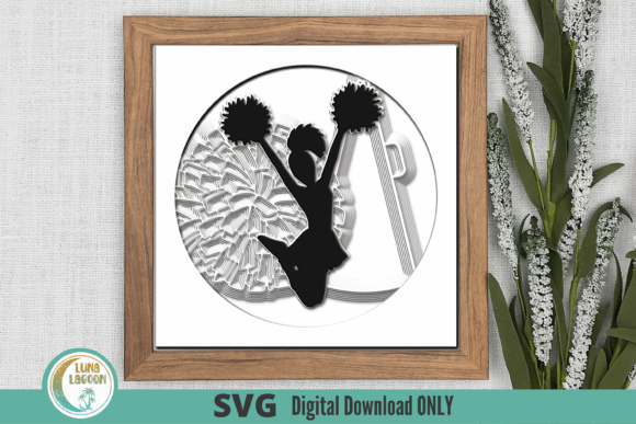 3D Cheerleader SVG for Shadow Boxes: A Layered Design Delight
