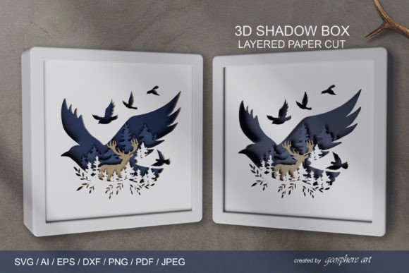 3D Christmas Shadow Box Layered Papercut
