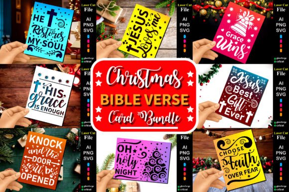 3D SVG Christmas Bible Verse Cards