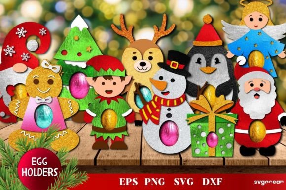 3D SVG Christmas Egg Holders