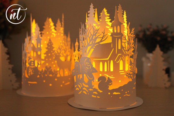 3D SVG Christmas Paper Lanterns