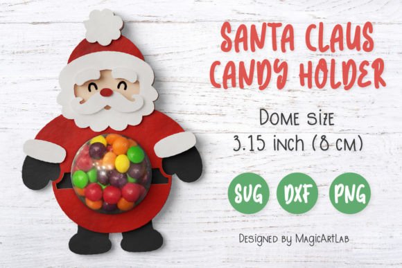3D SVG Christmas Santa Candy Dome