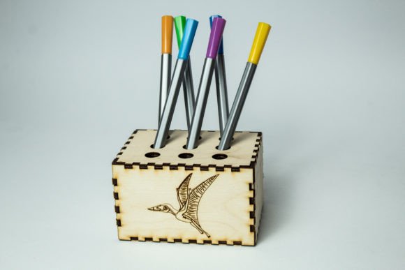 3D SVG Dinosaur Pen Holder
