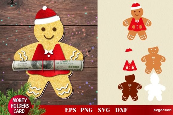 3D SVG Gingerbread Man Money Holder
