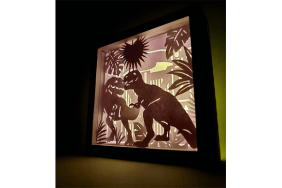 3D SVG T-Rex Shadow Box: A Playful Branding Asset for Local Businesses