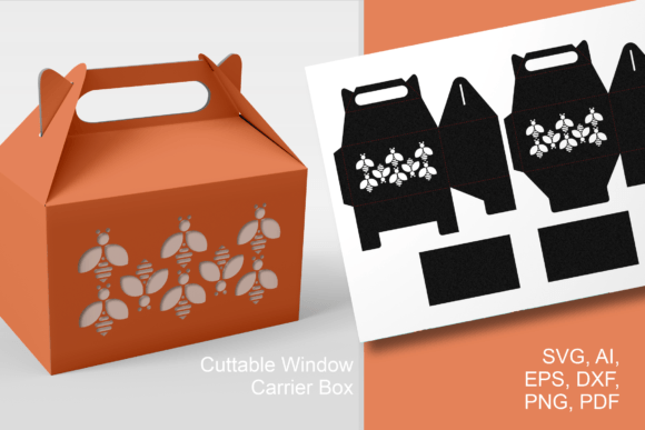 Bees Patterned Gable Favor Box Template