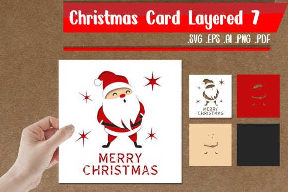 Christmas Card Layered 7 - 3D SVG