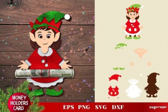 Christmas Elf Money Holder SVG