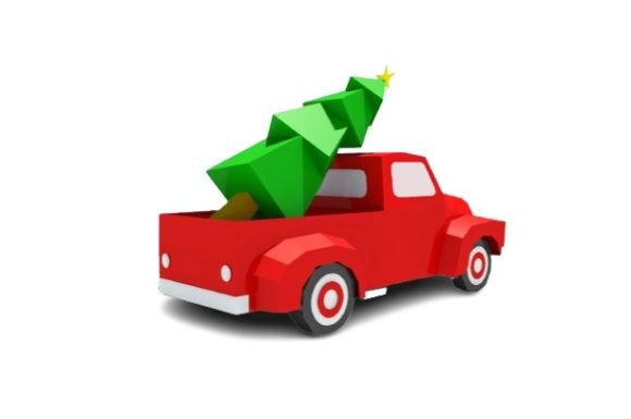 Christmas Truck 3D SVG for Creative Branding