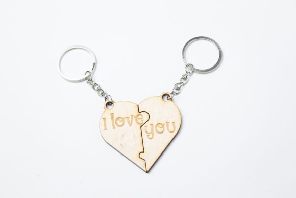 Couple Keychain - Heart, I Love You 3D SVG for Holiday Crafting