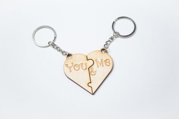Couple Keychain - Heart, You Me 3D SVG for Holiday Branding