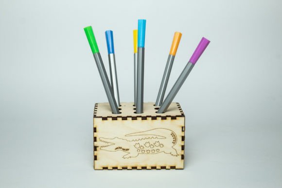 Crocodile Pen Holder 3D SVG for Kids