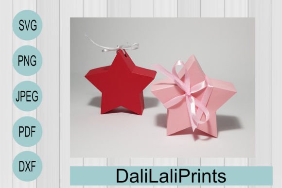 Cutie Star Box Ornament Template 3D SVG Shapes