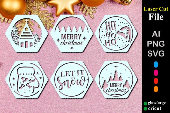 Decorative Christmas Stencil Templates 3D SVG