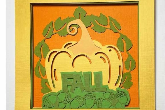 Fall Shadow Box 3D SVG
