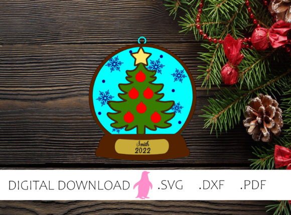 Family Name Snowglobe Ornament SVG