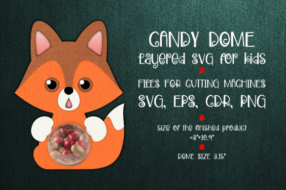 Fox Candy Dome Paper Craft Template