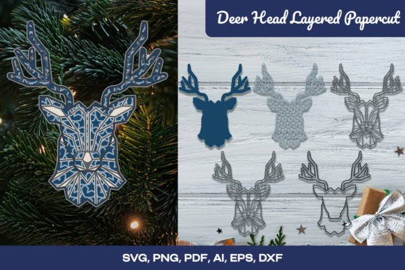 Geometrical Deer Head 3D SVG for Creative Sellers