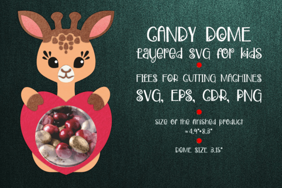 Giraffe Candy Dome Valentine Paper Craft – A 3D SVG Design Asset for Creative Publishing