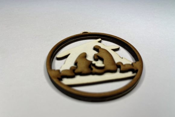 Layered Christmas Bauble - Nativity Scene