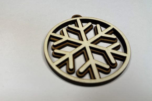 Layered Christmas Ornament – Snowflake 3D SVG
