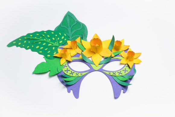 Mardi Gras Mask - Daffodils: A 3D SVG Holiday Design Asset Review