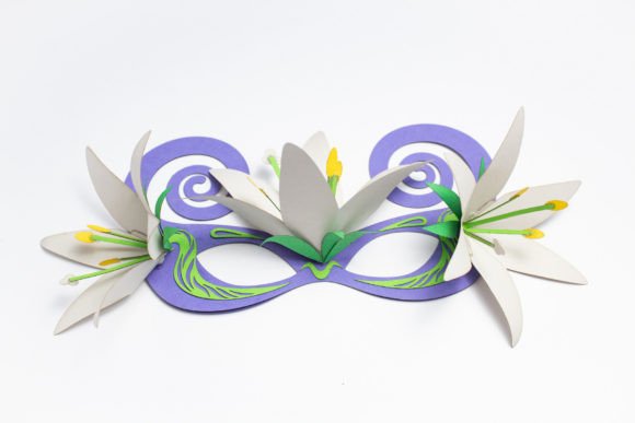 Mardi Gras Mask - Lilies 3D SVG for Holiday Crafting