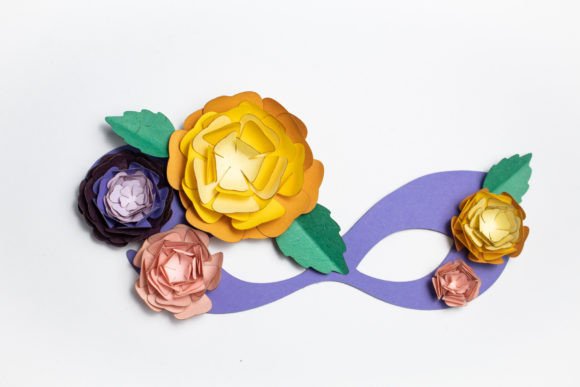 Mardi Gras Mask - Roses 3D SVG for Holiday Creations