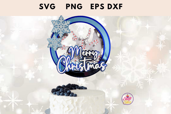 Merry Christmas Lights Shaker Topper SVG