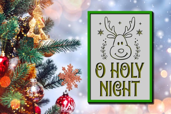 O Holly Night Card SVG Santa