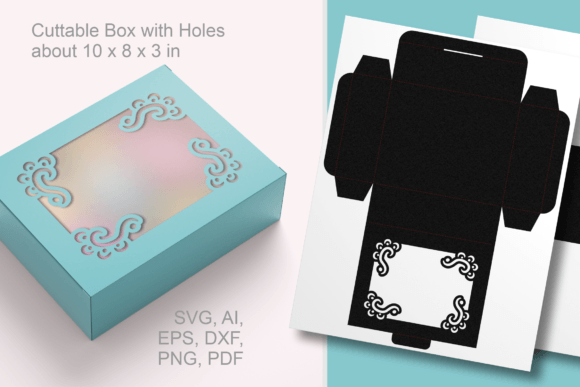 Ornate Window Rectangular Favor Box SVG