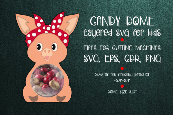 Pig Candy Dome Christmas 3D SVG