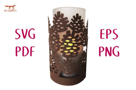 Pine Cone Papercut Lantern 3D SVG