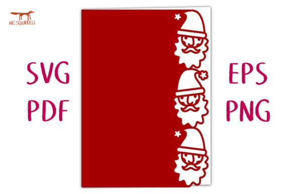 Santa Claus 3D SVG Christmas Card