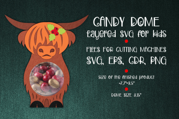 Scottish Highland Christmas Candy Dome 3D SVG