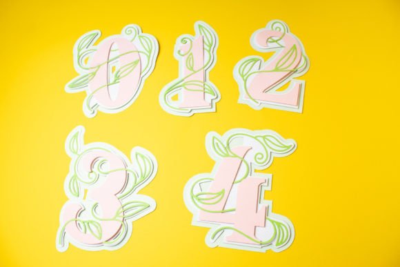 Spring Numbers 0-9 3D SVG