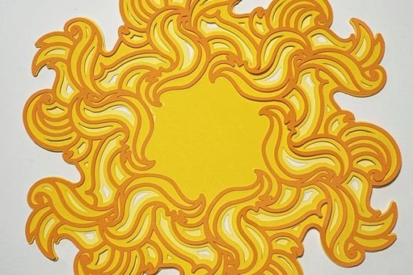Sun Intricate Cut 3D SVG