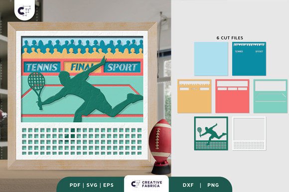 Tennis Match 3D SVG for Lifestyle And Hobbies Creations