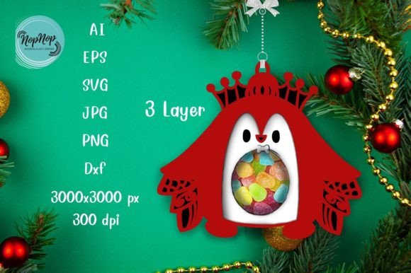 The King Penguin Candy Holder Christmas 3D SVG Design Review