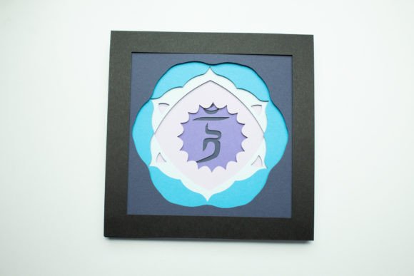 Throat Chakra Mandala Shadow Box 3D SVG
