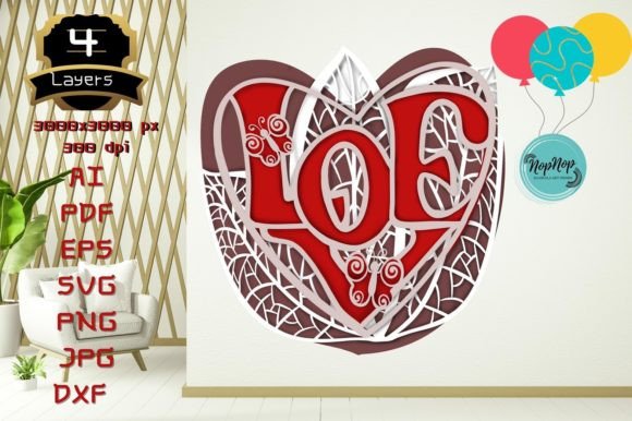 Valentine Sweet Heart V.1: A 3D SVG Shape for Small Business Branding