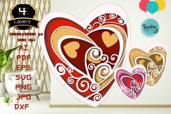 Valentine Sweet Heart V.3: A 3D SVG Shape for Romantic Design Projects
